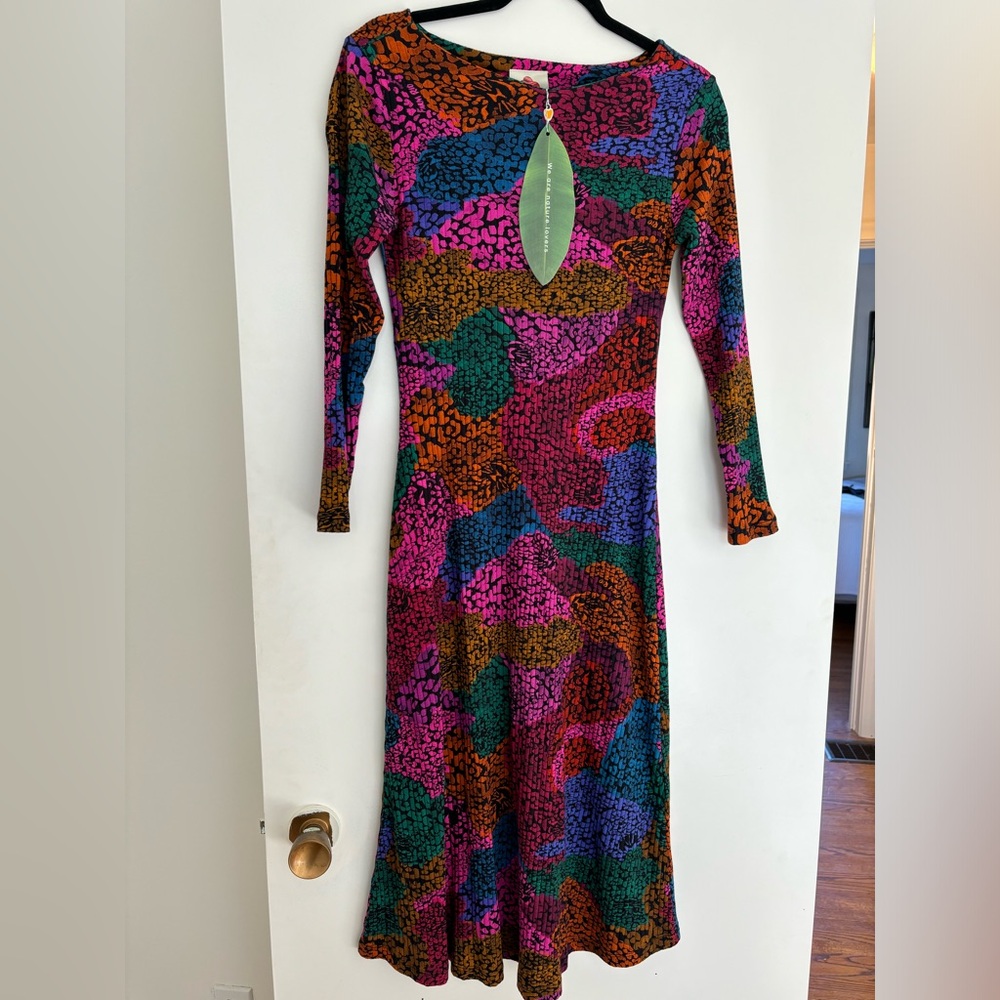 Farm Rio Long Sleeve Fall Rainbow Dress NWT